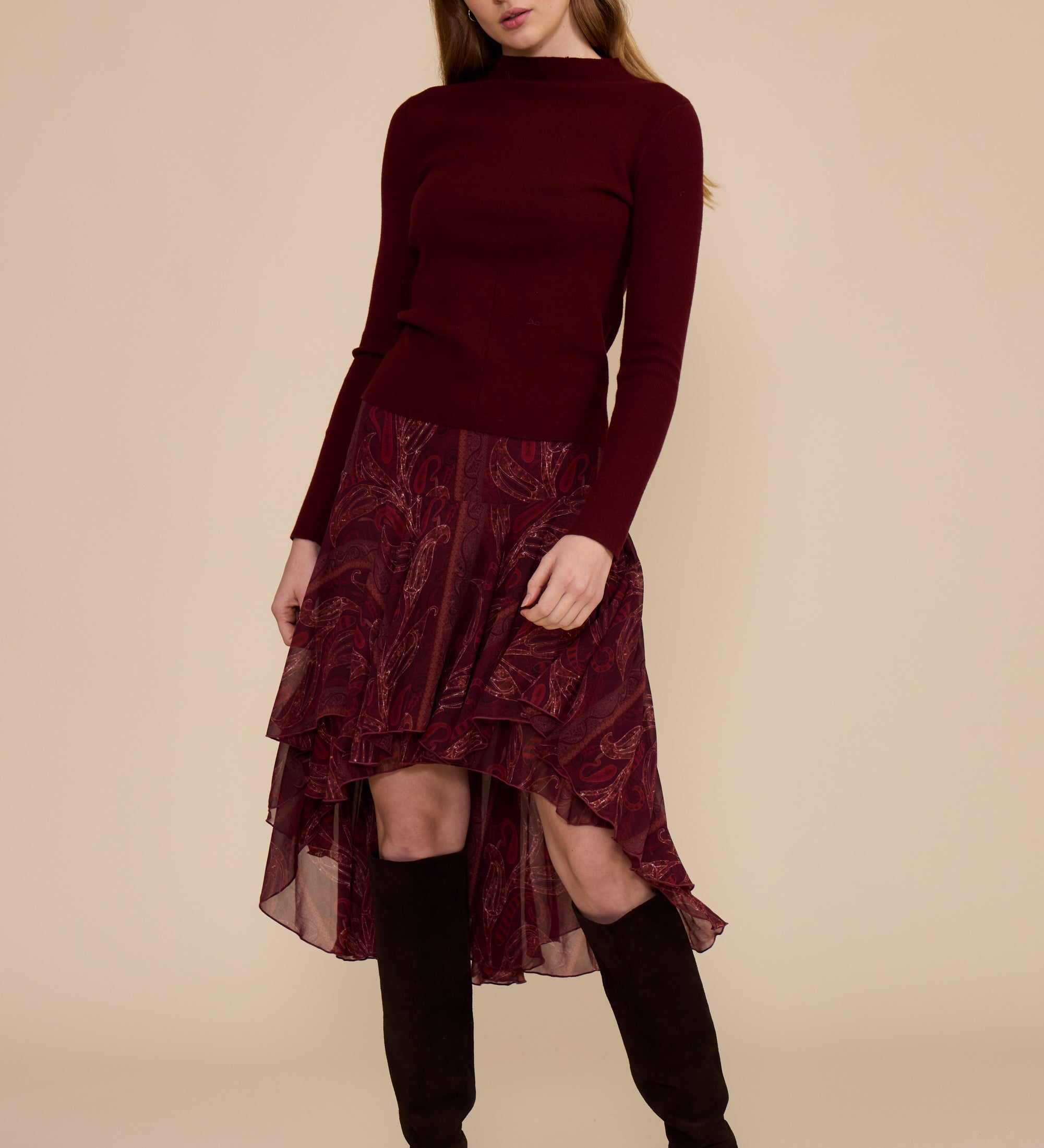SK5661 BRITNEY HIGH LOW SKIRT