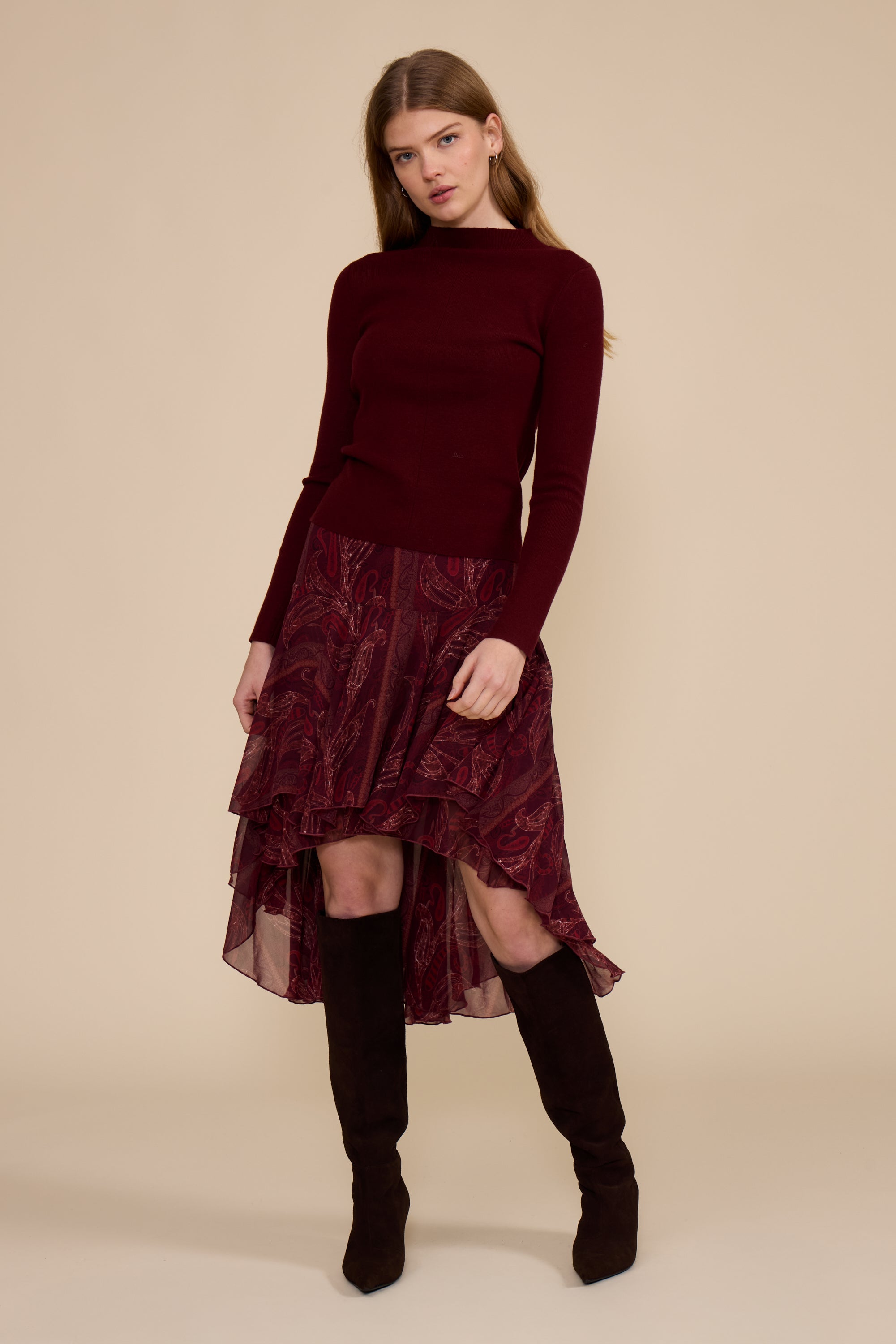 SK5661 BRITNEY HIGH LOW SKIRT