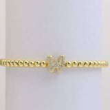 Gold Beaded Initial Bracelets