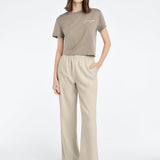 THE CROPPED SIGNATURE CHEST LOGO TEE in Soft Taupe