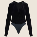 THE VELVET DATE BLOUSE in Black
