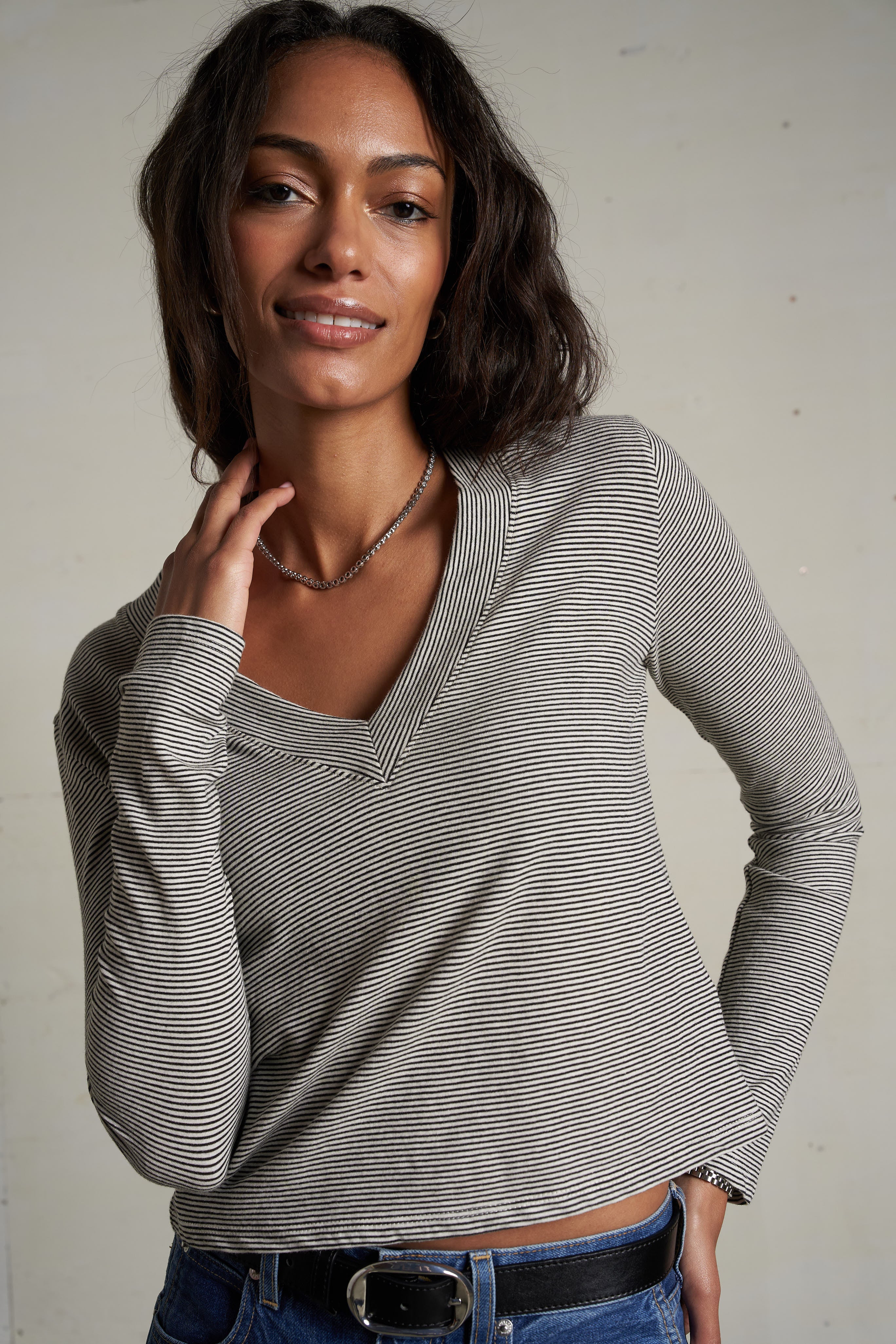 Ivory/Black Stripe