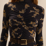 THE LUCIA DRESS in Navy Flora Vine