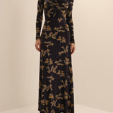 THE LUCIA DRESS in Navy Flora Vine