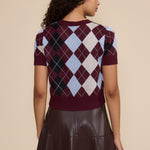 SW5631 BRIA ARGYLE KNIT TOP