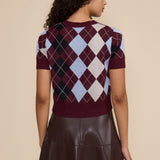 SW5631 BRIA ARGYLE KNIT TOP