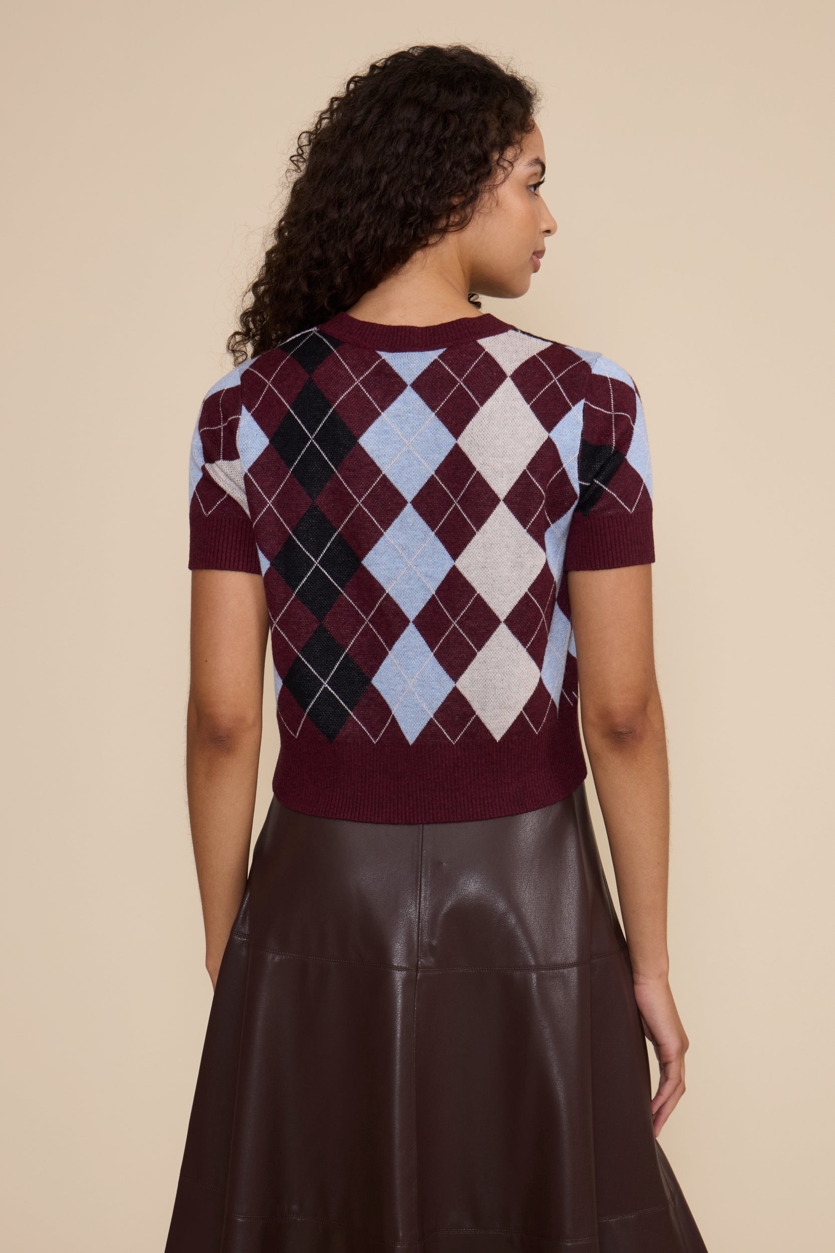 SW5631 BRIA ARGYLE KNIT TOP