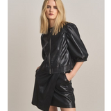 Loula Faux Leather Skirt in Black