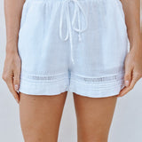Bella Dahl Lattice Pintuck Shorts - Black In Stock