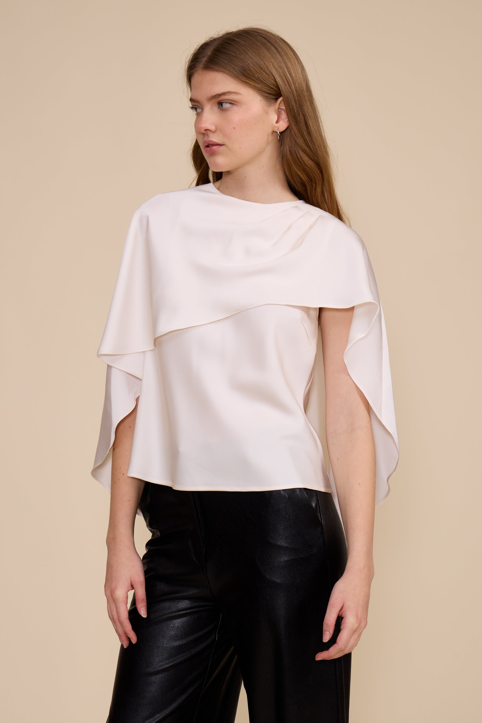 T5813 FIONA CAPE SATIN TOP