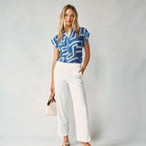 Bella Dahl Pleated Roll Sleeve Button Down Coastal Line