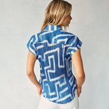 Bella Dahl Pleated Roll Sleeve Button Down Coastal Line