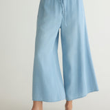 Bella Dahl Ruffle Waist Wide Leg Crop Pant