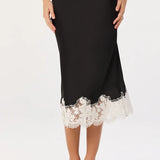 ASTR The Label Shantal Lace Trim Midi Skirt