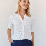 Bella Dahl Short Sleeve Button Down Sweater