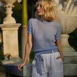 SHORT SLEEVE SWEATER TOP