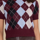 SW5631 BRIA ARGYLE KNIT TOP