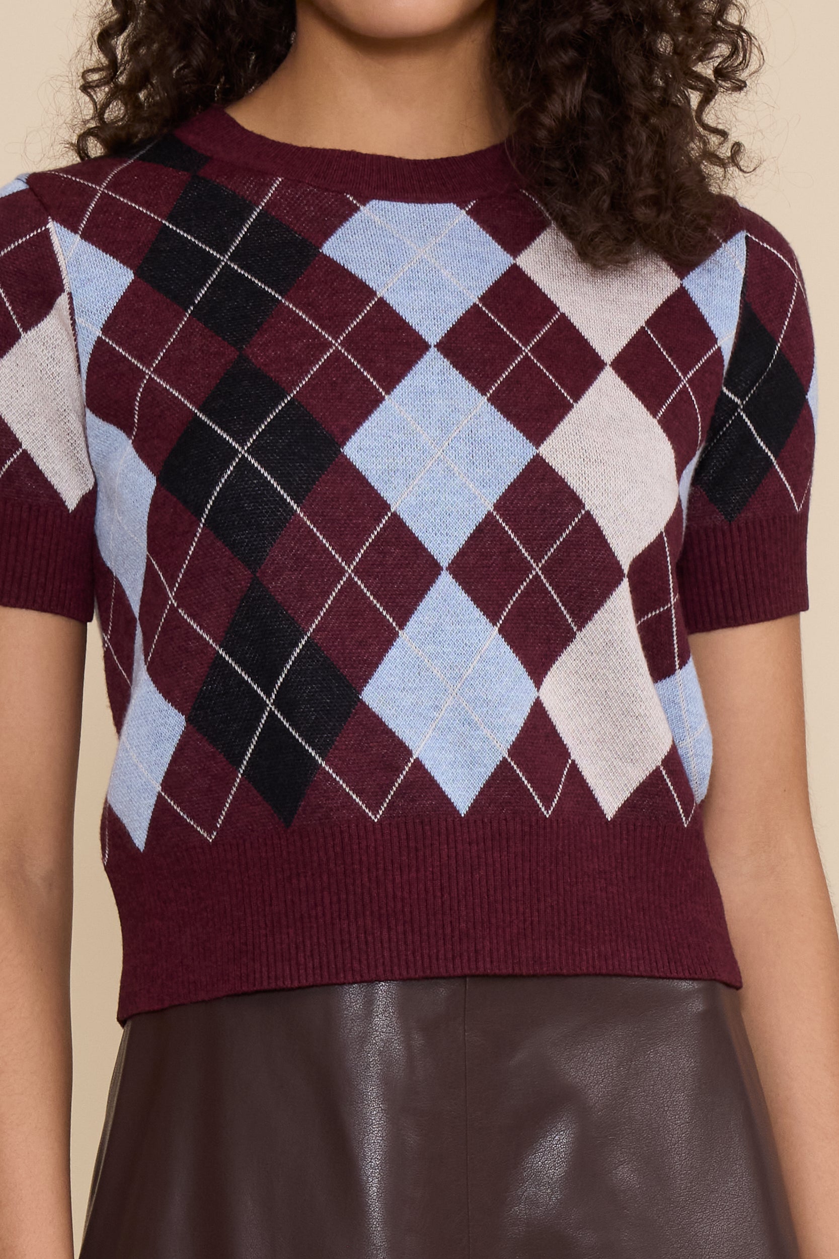 SW5631 BRIA ARGYLE KNIT TOP