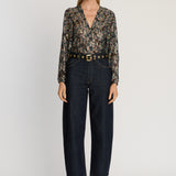 Selene Top in Floral Burnout Lurex Chiffon