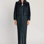Jayda Dress in Teal Metallic Knit