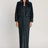 Jayda Dress in Teal Metallic Knit