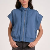 Elan Blue Zipper Vest