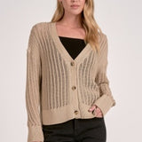 Elan Cardigan Sweater in Taupe