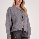 Elan Grey Tie Sweater