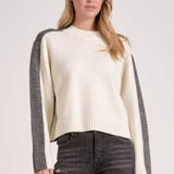 Elan Grey - White Color Block Sweater