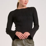 Elan Black Crewneck Long sleeve Shirt