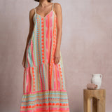 Elan Neon Aztec Maxi Dress