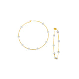 Marlyn Schiff Thin Hoop with Beaded Balls Earrings
