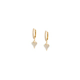 Marlyn Schiff Gold Plated Mini Pave Heart Huggie Earrings