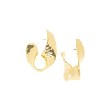 Marlyn Schiff Gold Plated Hammered Twist Hoop Earrings