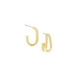 Marlyn Schiff Gold Plated Double Paperclip Post Hoop Earrings