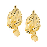 Marlyn Schiff Gold Plated Large Textured Wave Earrings