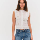 Wren Eyelet Scalloped Top