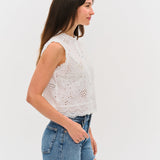 Wren Eyelet Scalloped Top