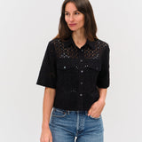 Tove Eyelet Double Pocket Top