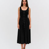 Six/Fifty Alicia Mixed Media Poplin Dress