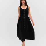 Six/Fifty Alicia Mixed Media Poplin Dress