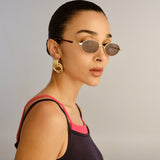 Le Specs Icicle in Bright Gold/Smokey Brown