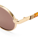 Le Specs Icicle in Bright Gold/Smokey Brown