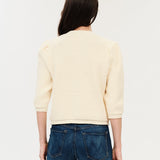 Lou Waffle Cardigan in Ivory