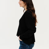 Geneva V-Neck Frayed Sweater