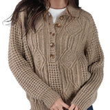 Mabel Popover Cable Henley Sweater