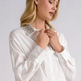 Embellished Collar Button Down Shirt