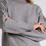 Studded Grey Crewneck Sweater