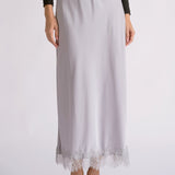 Silver Lace Trim Maxi Skirt