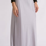 Silver Lace Trim Maxi Skirt